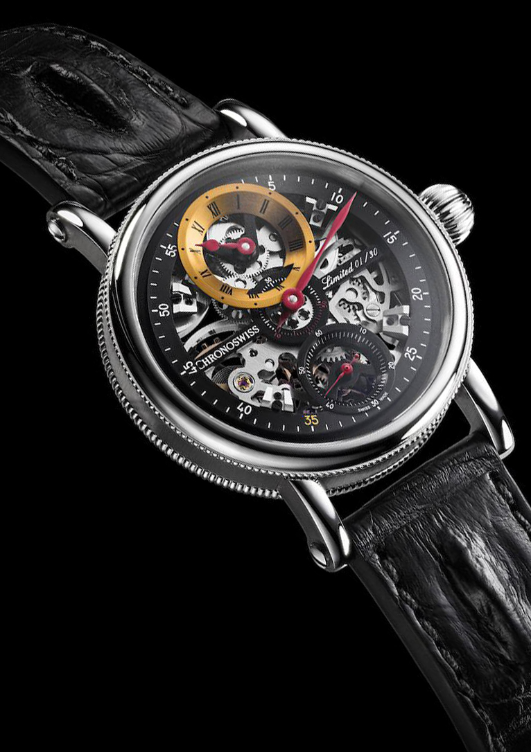 Chronoswiss 推出 Flying Grand Regulator Skeleton 大表壳版镂空整时器腕表